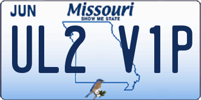 MO license plate UL2V1P