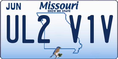 MO license plate UL2V1V