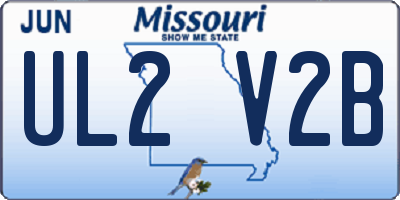 MO license plate UL2V2B