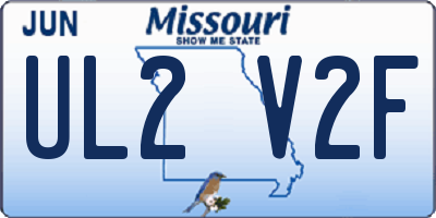 MO license plate UL2V2F