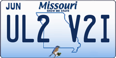 MO license plate UL2V2I