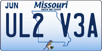 MO license plate UL2V3A