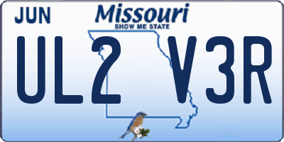 MO license plate UL2V3R