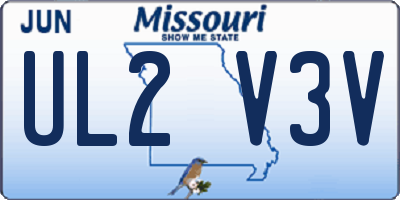 MO license plate UL2V3V