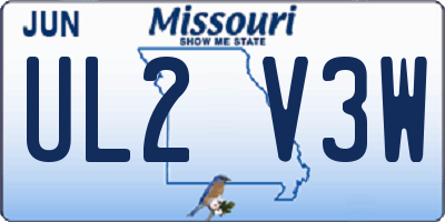 MO license plate UL2V3W