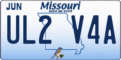 MO license plate UL2V4A