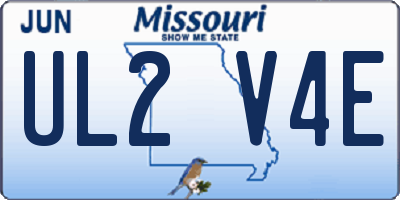 MO license plate UL2V4E