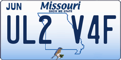 MO license plate UL2V4F