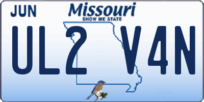 MO license plate UL2V4N