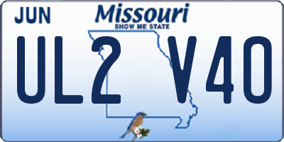 MO license plate UL2V4O