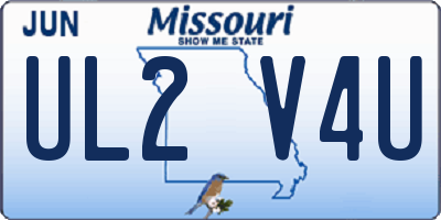 MO license plate UL2V4U
