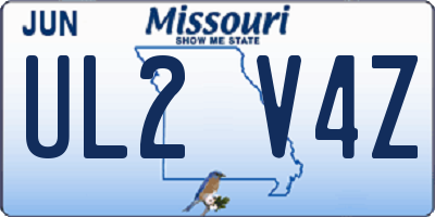 MO license plate UL2V4Z
