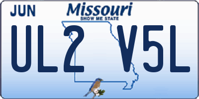 MO license plate UL2V5L