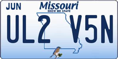 MO license plate UL2V5N