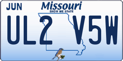 MO license plate UL2V5W