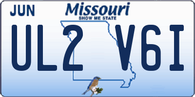 MO license plate UL2V6I