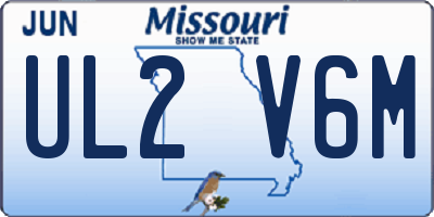MO license plate UL2V6M