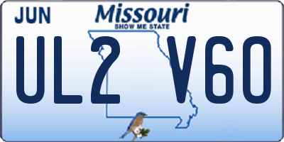 MO license plate UL2V6O