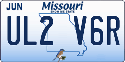 MO license plate UL2V6R