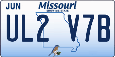 MO license plate UL2V7B