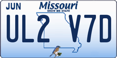 MO license plate UL2V7D