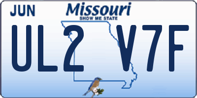 MO license plate UL2V7F