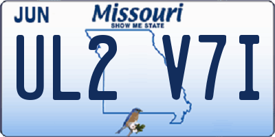 MO license plate UL2V7I