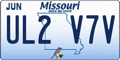 MO license plate UL2V7V