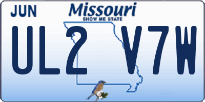 MO license plate UL2V7W