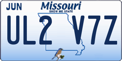 MO license plate UL2V7Z