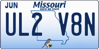 MO license plate UL2V8N