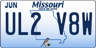 MO license plate UL2V8W