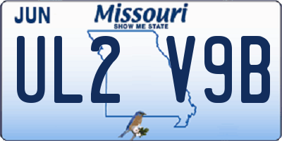 MO license plate UL2V9B