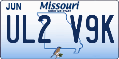 MO license plate UL2V9K