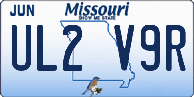 MO license plate UL2V9R
