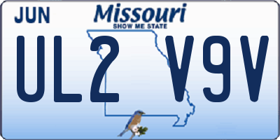 MO license plate UL2V9V