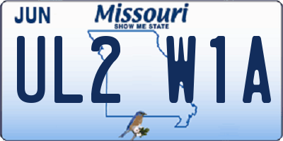 MO license plate UL2W1A