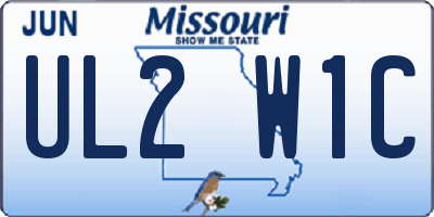MO license plate UL2W1C