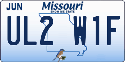 MO license plate UL2W1F