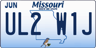 MO license plate UL2W1J