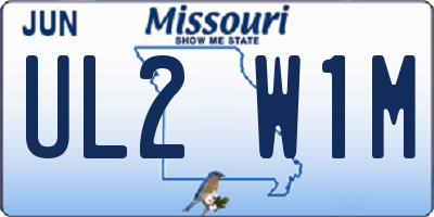 MO license plate UL2W1M