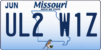 MO license plate UL2W1Z