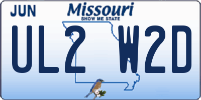 MO license plate UL2W2D