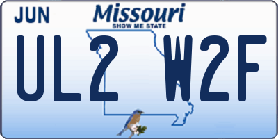 MO license plate UL2W2F