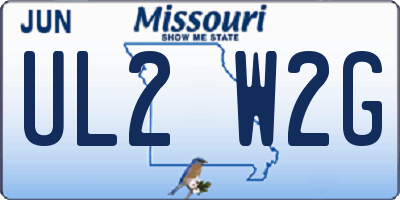 MO license plate UL2W2G