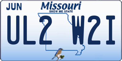 MO license plate UL2W2I