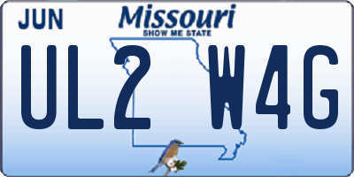 MO license plate UL2W4G