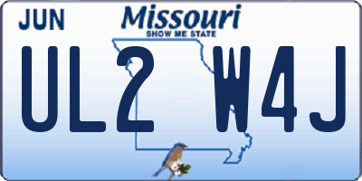 MO license plate UL2W4J