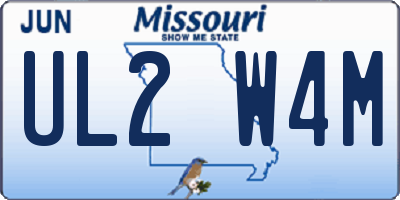 MO license plate UL2W4M
