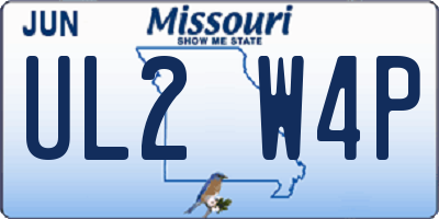 MO license plate UL2W4P